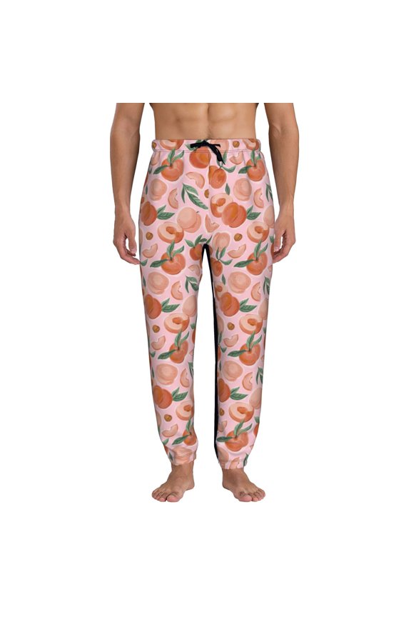 Painting Peach Pattern Joggers,Sweatpants for Men with Pockets-Medium