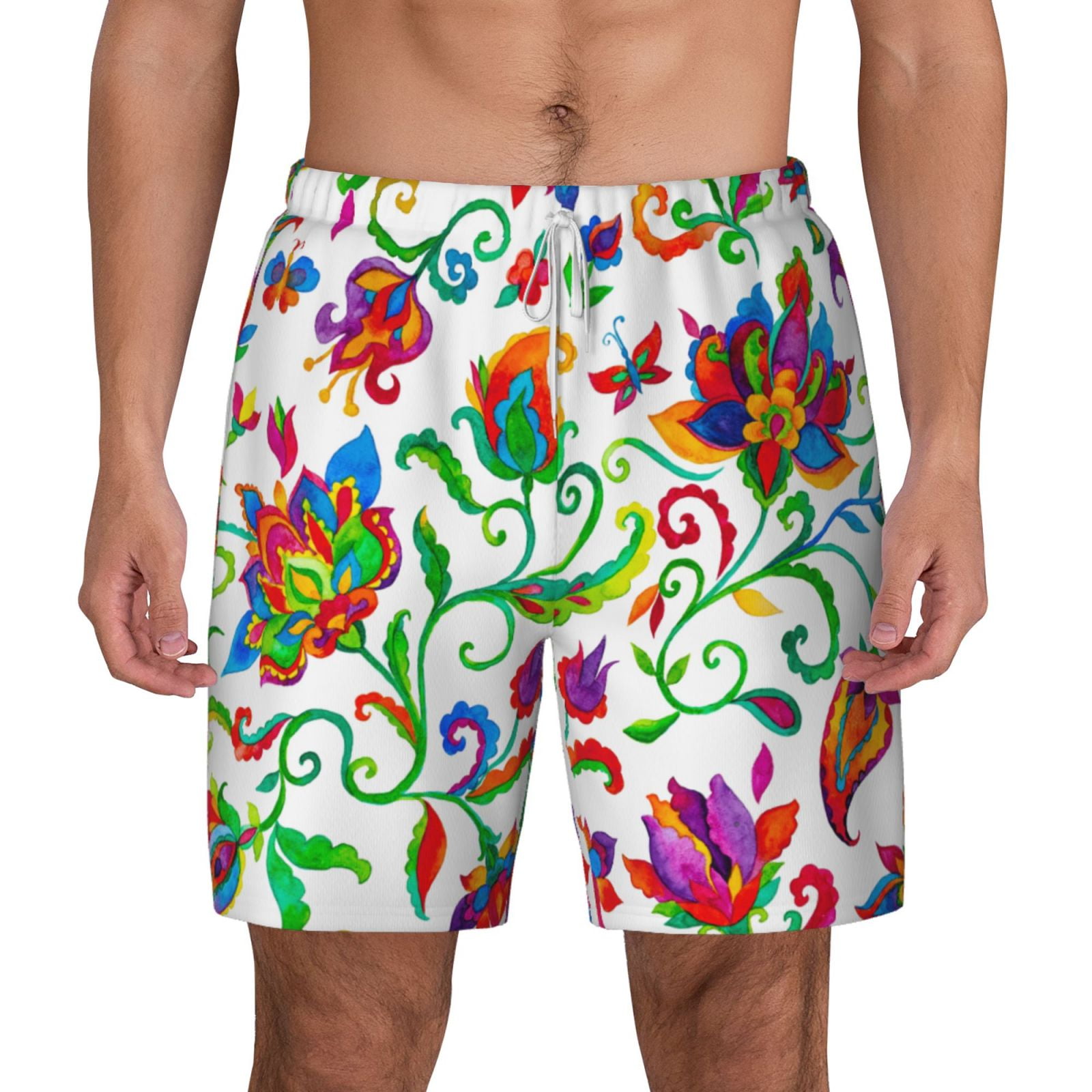 Kdxio Paisley Print Men'S Swim Trunks With Compression Liner 7