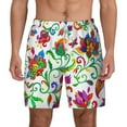 thumbnail image 1 of Kdxio Paisley Print Men'S Swim Trunks With Compression Liner 7 Inch Inseam Quick Dry Swim Shorts, 1 of 7