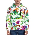 thumbnail image 1 of Kdxio Paisley Print Mens Casual Hooded Collar Drawstring Hoodies Pullover Sweatshirts Casual Long Sleeve Shirts-XX-Large, 1 of 7