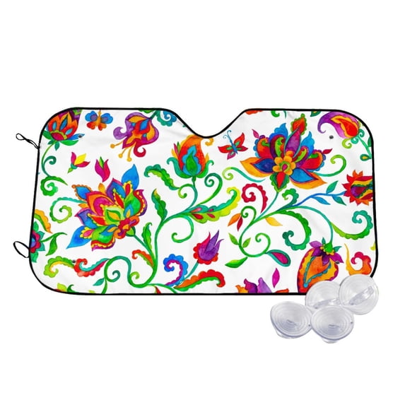 Kdxio Paisley Print Windshield Sun Shade,UV Rays and Sun Heat Protection,Sunshade for Car Windshield,Car Shade Front Windshield -