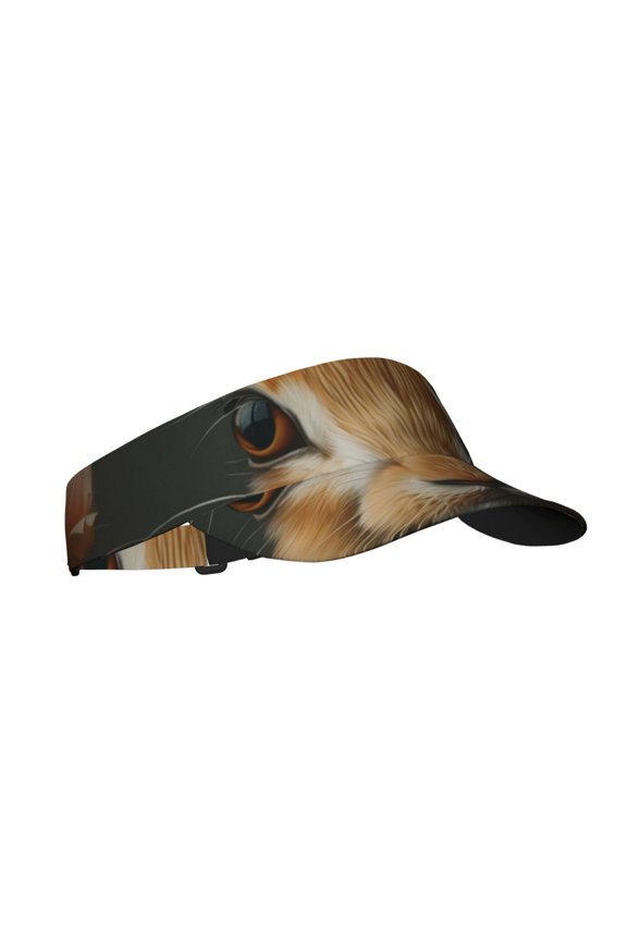 Palatial Style Flower Rabbit Print Sun Visor Hat Golf Visor Adjustable Velcro Outdoor Sports Cap for Men Women