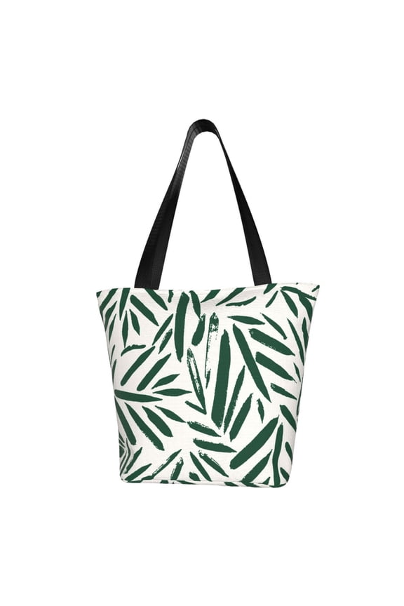 Palm Branch With Leaves Women Reusable Grocery Bags Foldable Ripstop,Reusable Shopping Bags for Shopping,Gym,Gift