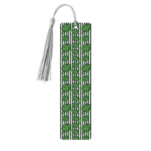 Kdxio Palm Greenery Print Metal Tassel Bookmarks,Perfect Gift for Art Lovers and Bookworms Metal Bookmarks for Women