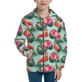 thumbnail image 1 of Kdxio Palm Leaves Flamingo Pattern Kids Boys Girls Zip Up Hoodie 3D Printed Hooded Sweatshirt Hoody Coat with Pocket 7-12 Y-Small, 1 of 6
