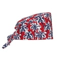 thumbnail image 1 of Kdxio Palm Tree Pattern on Red Pattern Turban Hat for Women Men Comfortable Adjustable Cleaning Working Cap with Sweatband, 1 of 8