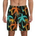 thumbnail image 1 of Kdxio Palm Trees Print Men'S Swim Trunks With Compression Liner 7 Inch Inseam Quick Dry Swim Shorts, 1 of 7