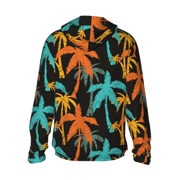 Kdxio Palm Trees Print Women Men Sun Protection UPF 50  Jackets Zip Up Long Sleeve Hoodie Hiking Lightweight with Pockets
