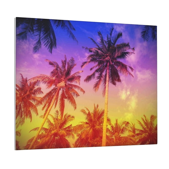 Kdxio Palm Trees at Sunset Pattern Canvas Wall Art for Living Room Wall Decor for Bedroom Bathroom Modern Framed Canvas Art Prints Ready to Hang,Horizontal