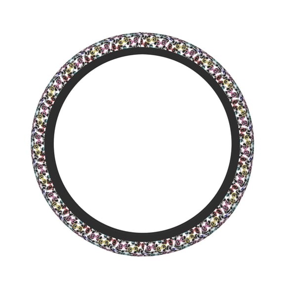 Kdxio Panda And Glasses Print Elastic Stretch Steering Wheel Cover,Auto Steering Wheel Cover,15 Inch Anti-Slip,Warm in Winter and Cool in Summer,Fit Suvs,Vans Cars,Trucks