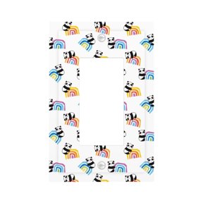 Kdxio Panda And Rainbow Decorator Light Switch or Receptacle Outlet Wall Plate Decorator Wall Plate Child Safe Outlet Cover-Style U