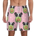 thumbnail image 1 of Kdxio Panda Avocado Print Men'S Swim Trunks With Compression Liner 7 Inch Inseam Quick Dry Swim Shorts, 1 of 7