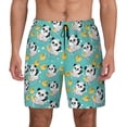 thumbnail image 1 of Kdxio Panda Bathing Print Men's Swim Trunks with Compression Liner 7 Inch Inseam Quick Dry Swim Shorts, 1 of 5