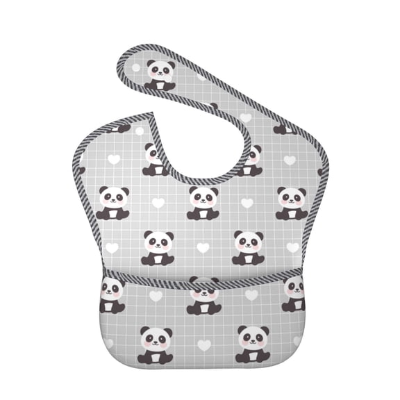 Kdxio Panda Bear Bibs For Babies, Baby Bibs for Eating, Toddler Bibs, Waterproof Bibs, Feeding Bibs, for Toddlers, Boys, Girls