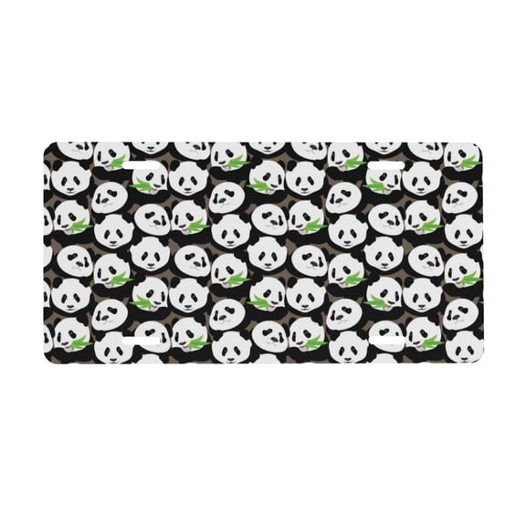Kdxio Panda Bear License Plate Car Front License Plate Car Decoration Car Accessories Front Tag Plate Standard Size