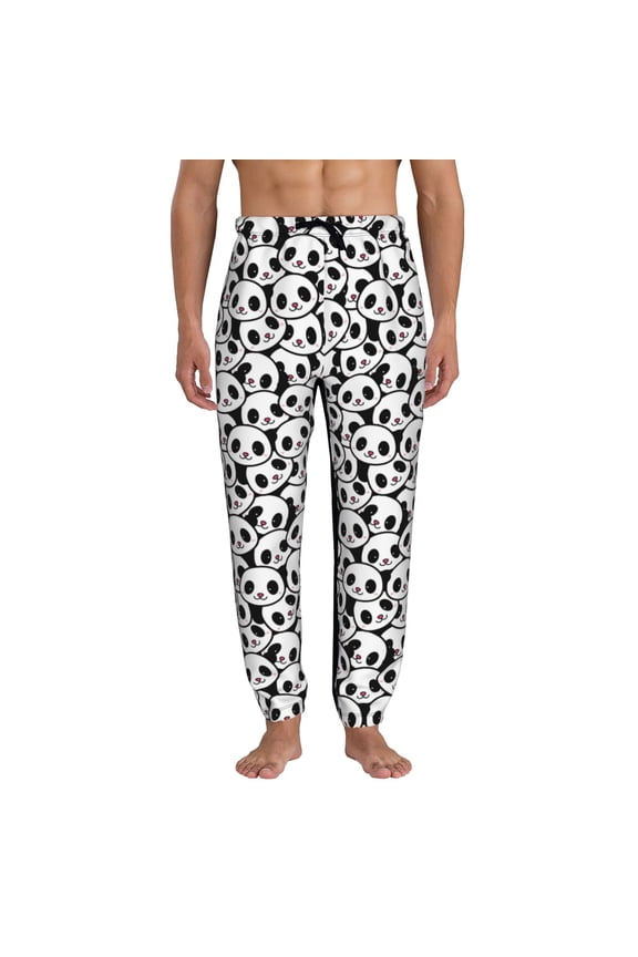 Panda Bear Pattern Joggers,Sweatpants for Men with Pockets-Small