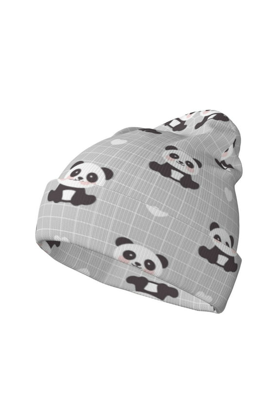 Panda Bear Winter Beanie for Men Women Beanie Knit Hat Cuffed Cap Beanie Knit Chunky Snow Cap