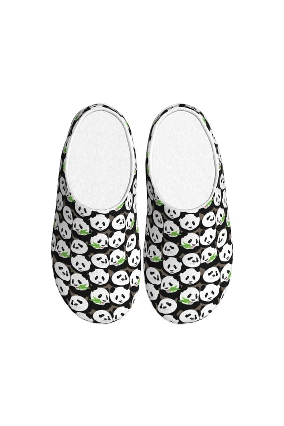 Panda Bear Women's Men's Slippers Plush Slip-On House Slipper for Winter Indoor Soft Cushion Non-slip Fluffy Slides Slippers-35/36