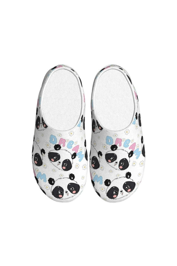 Panda Bear1 Women's Men's Slippers Plush Slip-On House Slipper for Winter Indoor Soft Cushion Non-slip Fluffy Slides Slippers-13