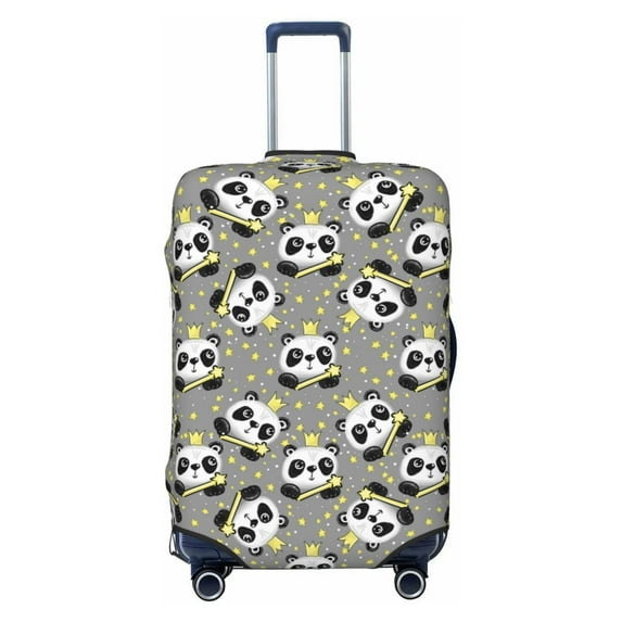 Kdxio Panda With Crown And Stars Pattern Luggage Cover for Travel,Elastic and Durable,Fits 18-32 Inch,Anti-Scratch Suitcase Protector-No luggage included