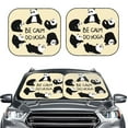 thumbnail image 1 of Kdxio Panda Doing Yoga Print 2-Piece Sun Shade Front Windshield - Foldable Car Front Window Sunshades For Most Sedans Suv Truck, 1 of 6