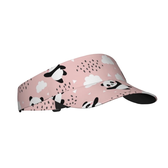 Kdxio Panda Flying In The Sky Print Sun Visor Hat Golf Visor Adjustable Velcro Outdoor Sports Cap For Men Women