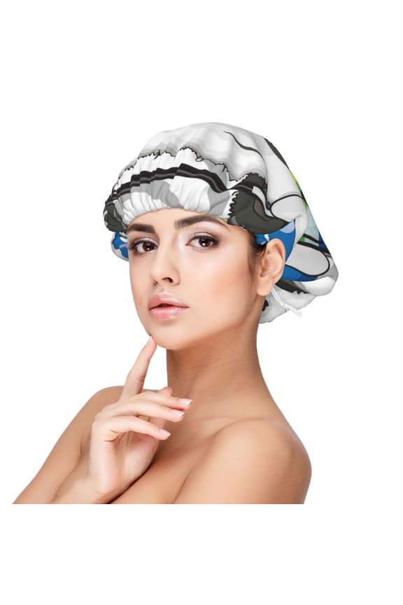 Panda with Sun glasses Pattern Satin Bonnet Silk Bonnet Hair Bonnet for Sleeping Hair Bonnets for Women Curly Natural Hair