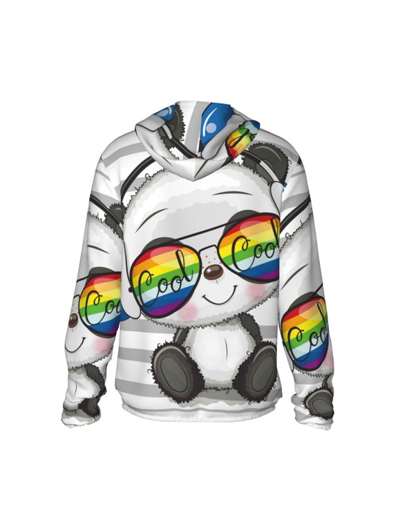 Panda with Sun glasses Print Women Men Sun Protection UPF 50+ Jackets Zip Up Long Sleeve Hoodie Hiking Lightweight with Pockets