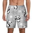 thumbnail image 1 of Kdxio Pandasbetween Clouds And Stars Print Men'S Swim Trunks With Compression Liner 7 Inch Inseam Quick Dry Swim Shorts, 1 of 7