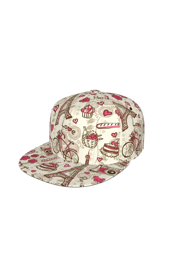 Paris Vintage Print Snapback Hat for Men Women,Adjustable Baseball Cap