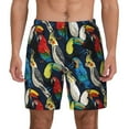 thumbnail image 1 of Kdxio Parrot Print Men's Swim Trunks with Compression Liner 7 Inch Inseam Quick Dry Swim Shorts, 1 of 7