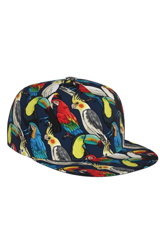 Parrot Print Snapback Hat for Men Women,Adjustable Baseball Cap
