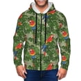 thumbnail image 1 of Kdxio Parrots And Tropical Leaves Print Men Hoodies Casual Hoodies for Men with Zip Pockets Full Zip Long Sleeve Sweatshirt Sports Hooded Jacket-Large, 1 of 5