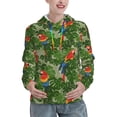 thumbnail image 1 of Kdxio Parrots And Tropical Leaves Print Womens Oversized Hoodies Sweatshirts Hooded Pullover Tops Sweaters Casual-Small, 1 of 7