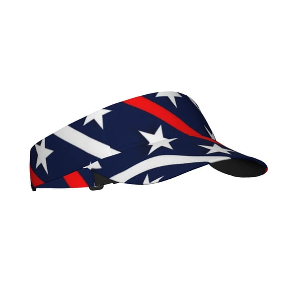 Kdxio Patriotic Star Pattern Print Sun Visor Hat Golf Visor Adjustable Velcro Outdoor Sports Cap For Men Women