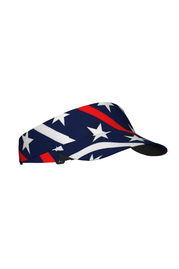 Patriotic Star Pattern Print Sun Visor Hat Golf Visor Adjustable Velcro Outdoor Sports Cap For Men Women