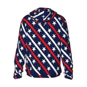 Kdxio Patriotic Star Pattern Print Women Men Sun Protection UPF 50+ Jackets Zip Up Long Sleeve Hoodie Hiking Lightweight with Pockets