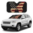 thumbnail image 1 of Kdxio Patriotic USA Butterfly Art Print Windshield Sun Shade, Foldable Sun Blocker for Car,Truck,SUV Automotive Interior Sun Protection,Reflective Shade for Front Windshield(Small), 1 of 6