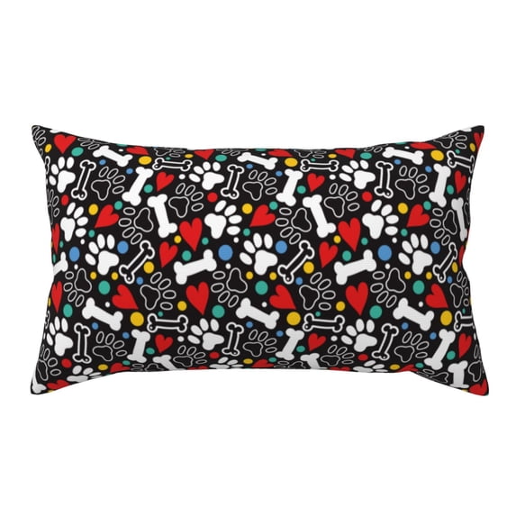 Kdxio Paw And Bones Pattern Pillowcase with Envelope Closure,20" x 36" Pillow Cases,Gifts for Men or Women-No pillow