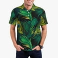 thumbnail image 1 of Kdxio Peacock Feathers2 Print Men's Short Sleeve Polo Shirt,Midweight Men's Shirt, 1 of 5