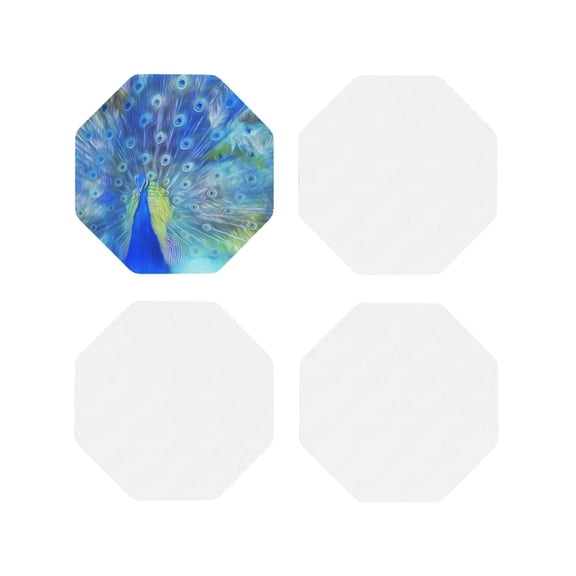 Kdxio Peacock Funny Coasters,4 Pcs Leather Coasters,Housewarming Gifts,Protect Furniture From Water Marks Scratch And Damage