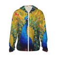 thumbnail image 1 of Kdxio Peacocks Print Women Men Sun Protection UPF 50+ Jackets Zip Up Long Sleeve Hoodie Hiking Lightweight with Pockets, 1 of 5