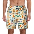 thumbnail image 1 of Kdxio Peanuts 8 Print Men's Swim Trunks with Compression Liner 7 Inch Inseam Quick Dry Swim Shorts, 1 of 5