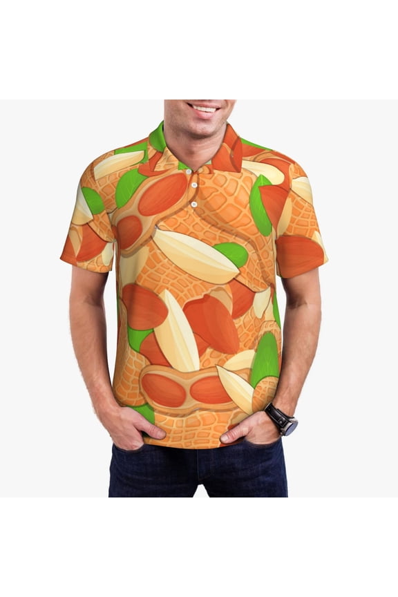 Peanuts1 Print Men's Short Sleeve Polo Shirt,Midweight Men's Shirt