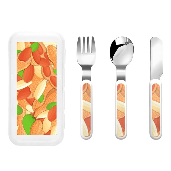 Kdxio Peanuts1 Toddler Utensils Set - Kids Silverware Set, Set Kids Utensils Set with Case for Preschooler Children