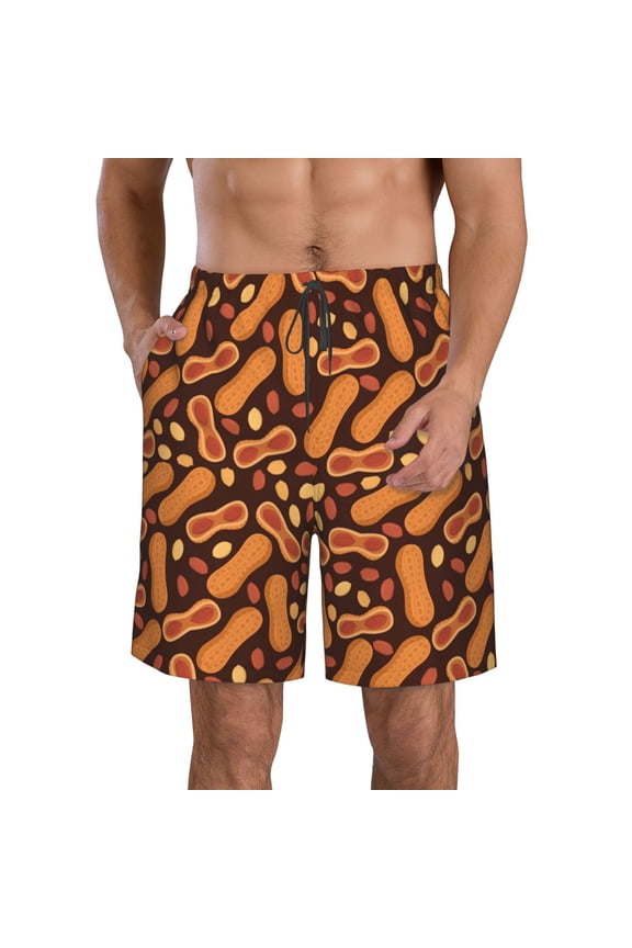 Peanuts2 Pattern Mens Casual Shorts - Drawstring Summer Beach Sports Shorts for Men