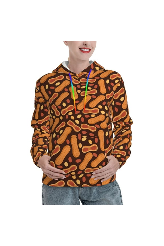 Peanuts2 Print Womens Oversized Hoodies Sweatshirts Hooded Pullover Tops Sweaters Casual-Large