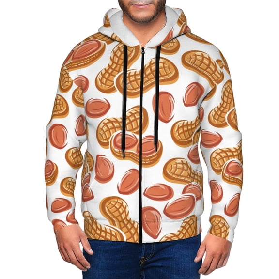 Kdxio Peanuts4 Print Men Hoodies Casual Hoodies for Men with Zip Pockets Full Zip Long Sleeve Sweatshirt Sports Hooded Jacket-Medium