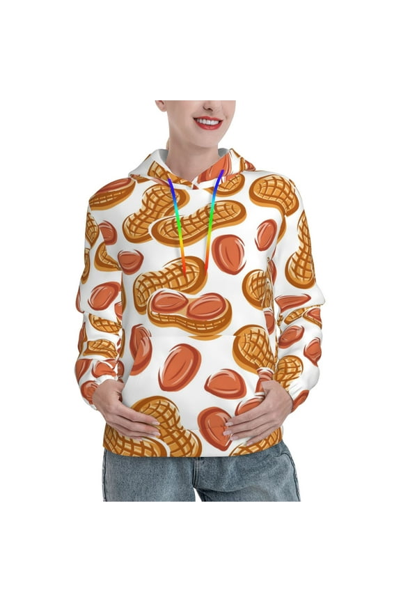 Peanuts4 Print Womens Oversized Hoodies Sweatshirts Hooded Pullover Tops Sweaters Casual-Large