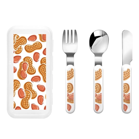 Kdxio Peanuts4 Toddler Utensils Set - Kids Silverware Set, Set Kids Utensils Set with Case for Preschooler Children